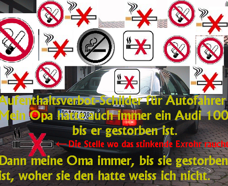 Aufenthaltsverbotschlider für Autofahrer